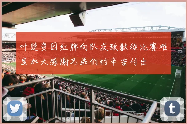 叶楚贵因红牌向队友致歉称比赛难度加大感谢兄弟们的辛苦付出